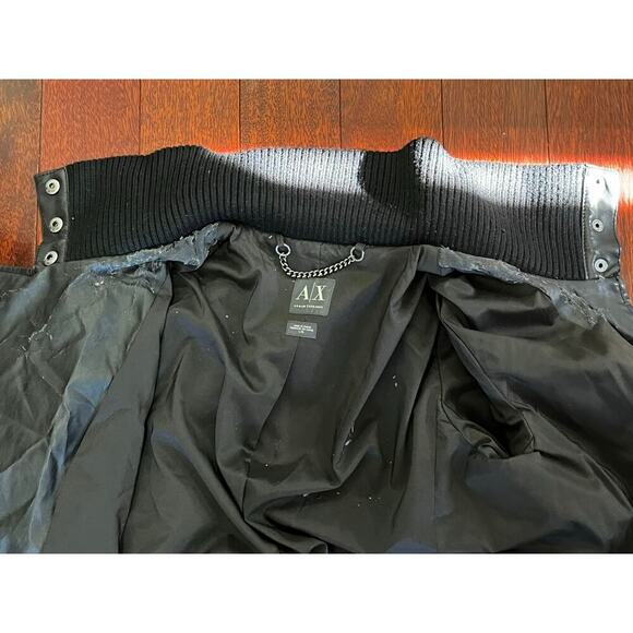 Armani Exchange leather jacket size large, has some damage as shown in pics - Picture 7 of 16